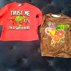 Boys Marvel Avengers Long Sleeve Shirts size M.